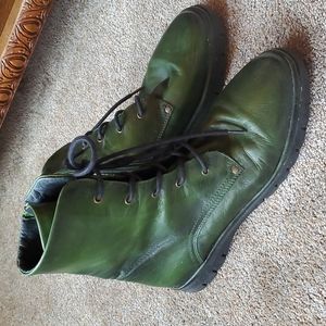 Miz Mooz Olive Green Leather Combat Boots,  sz 41